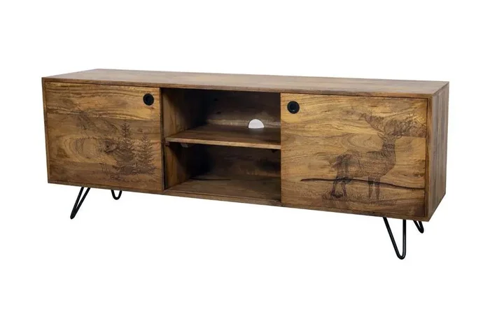 Porter Designs – Alpine Solid Wood TV Stand, Natural – 06-215-10-5547