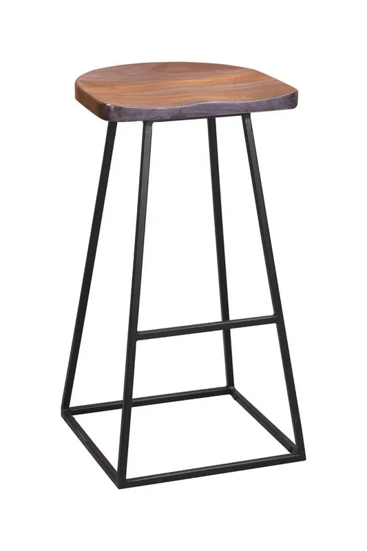 Porter Designs – Clement Solid Sheesham Wood 30in Bar Stool, Gray – 07-196-11-2098