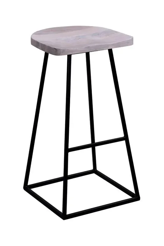 Porter Designs – Clement Solid Wood 30in Bar Stool, White – 07-196-11-2096