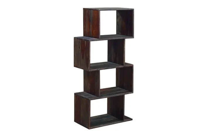 Porter Designs – Fall River Solid Sheesham Wood Bookcase, Gray – 10-117-01-4879