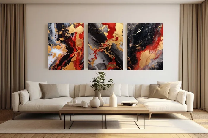 PORTIA Lava Splash Acrylic Wall Print Art