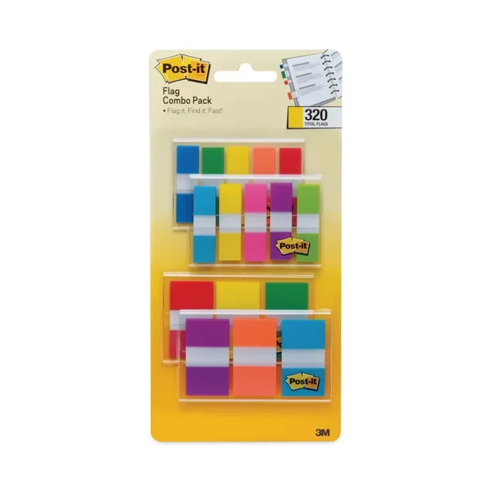 Post-it® Flags 0.5″ and 1″ Page Flag Value Pack, Nine Assorted Colors, 320/Pack