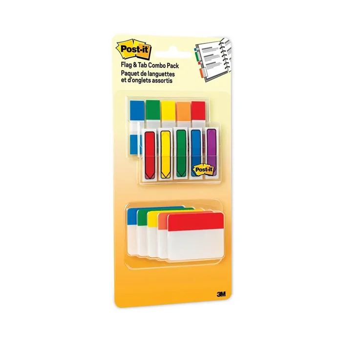 Post-it® Flags And Tabs Combo Pack, Assorted Primary Colors, 230/pack