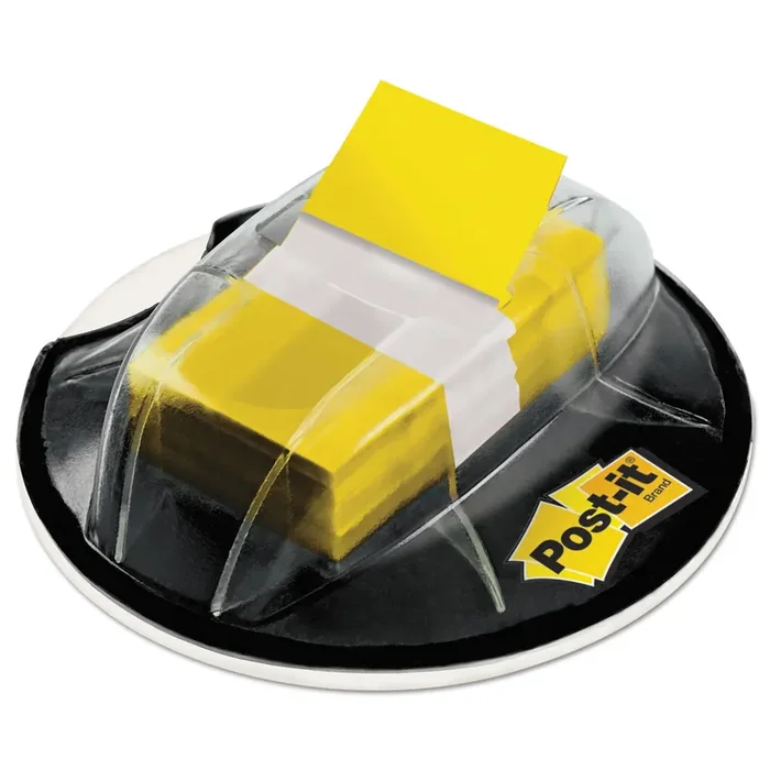 Post-it® Flags Page Flags in Desk Grip Dispenser, 1 x 1.75, Yellow, 200/Dispenser