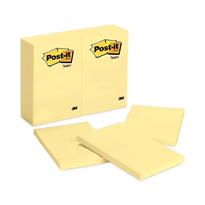 Post-it® Notes Original Pads in Canary Yellow, 4″ x 6″, 100 Sheets/Pad, 12 Pads/Pack