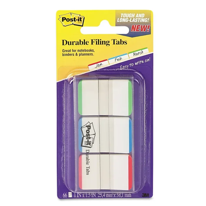 Post-it® Tabs 1″ Lined Tabs, 1/5-Cut, Lined, Assorted Colors, 1″ Wide, 66/Pack