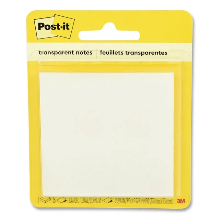 Post-it® Transparent Notes, 2.88″ x 2.88″, 36 Sheets/Pad