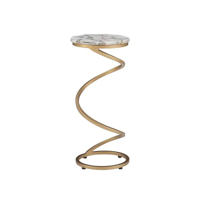 Powell Company – Rian Spiral Drink Table Grey Agate – D1323A20G