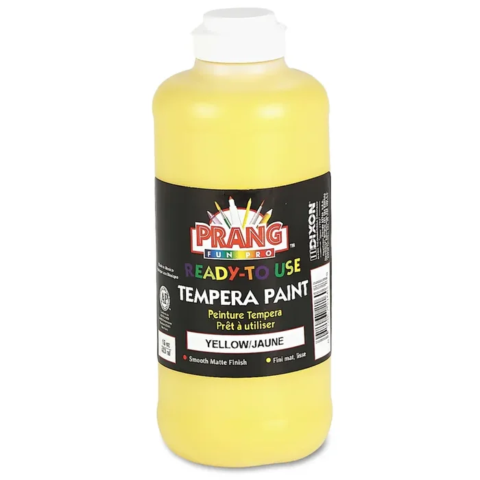 Prang® Ready-To-Use Tempera Paint, Yellow, 16 Oz Dispenser-Cap Bottle