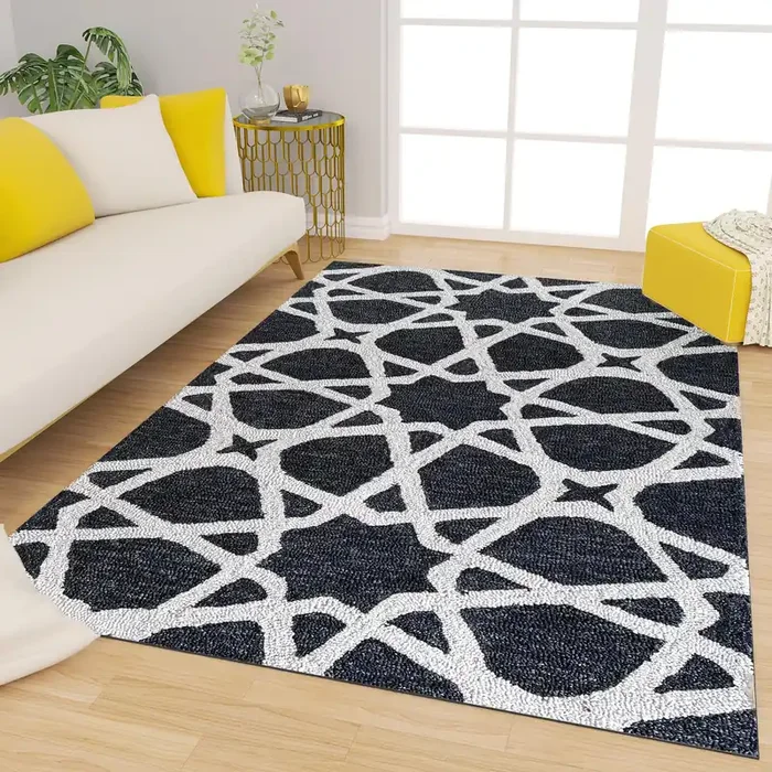 Premium Hand-Tufted Rug Made of 100% Wool – Ash Zellig – 4×6 Feet