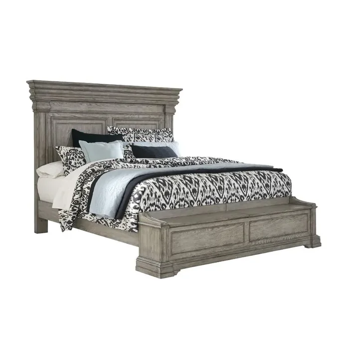 Pulaski – Madison Ridge California King Panel Bed with Blanket Chest Footboard in Heritage Taupe – P091-BR-K6