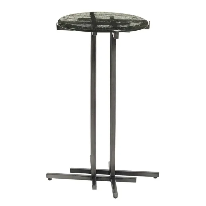 Pulaski Furniture – Glass Top Spot Table with Metal Base Pedestal – P301550_CLOSEOUT