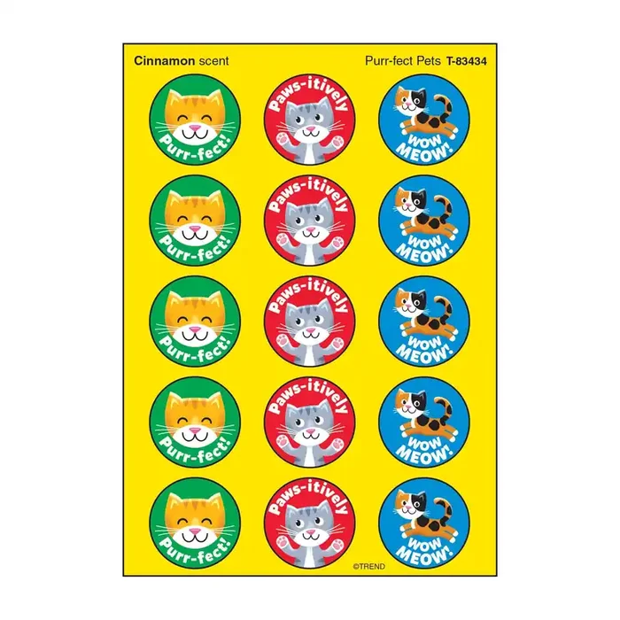 Purr-fect Pets, Cinnamon scent Scratch ‘n Sniff Stinky Stickers® – Large Round