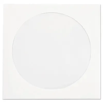 Quality Park™ CD/DVD Sleeves, 1 Disc Capacity, White, 250/Box