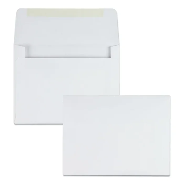 Quality Park™ Greeting Card/invitation Envelope, A-2, Square Flap, Gummed Closure, 4.38 X 5.75, White, 500/box