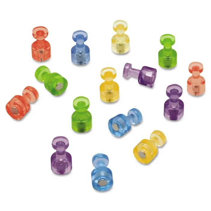 Quartet® Magnetic “Push Pins”, 0.75″ Diameter, Assorted Colors, 20/Pack