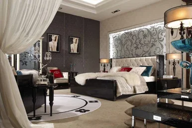 Queen A&X Bellagio Luxurious Transitional Crocodile Lacquer Bed / VGUNRW206-180-Q