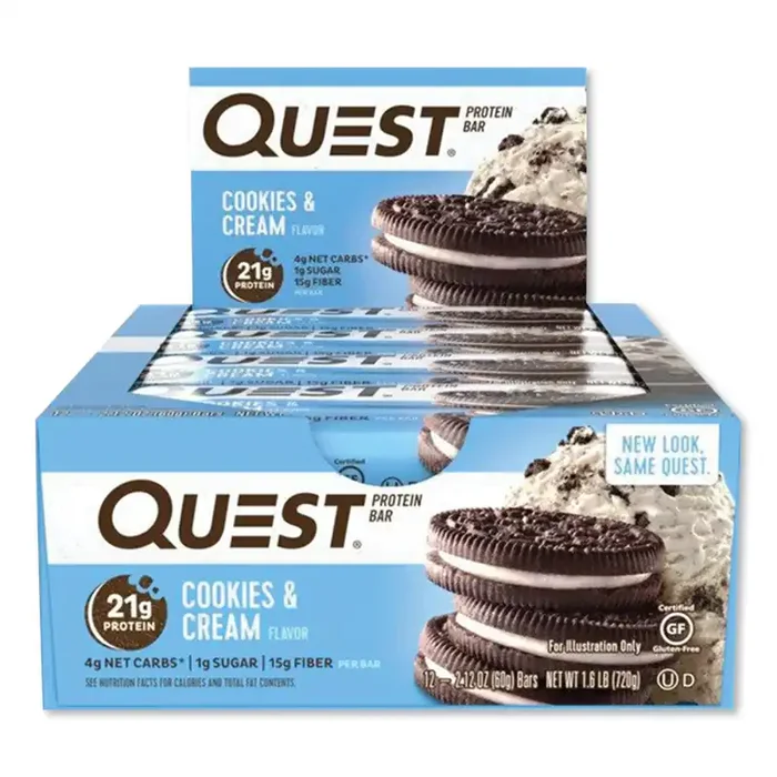 Quest® Protein Bars, Cookies And Cream, 2.12 Oz Bar, 12 Bars/box