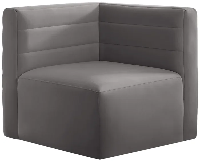 Quincy Grey Velvet Modular Corner Chair