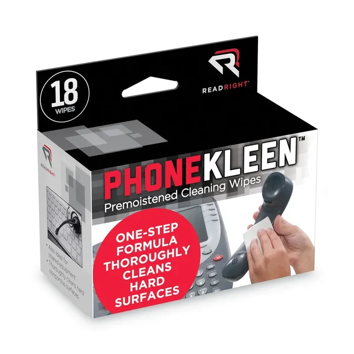 Read Right® Phonekleen Wet Wipes, Cloth, 5 X 5, 18/box