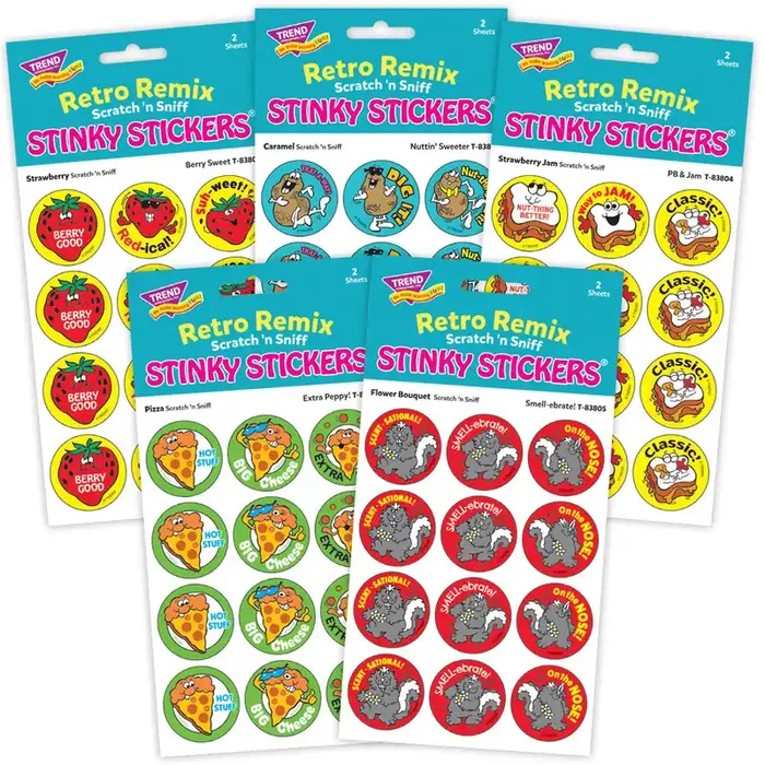 Retro Remix Scratch ‘n Sniff Stinky Stickers® Summer 2025 Collector Combo Set