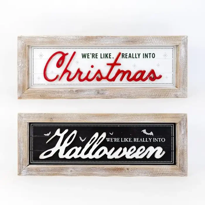 Reversible Halloween / Christmas Sign