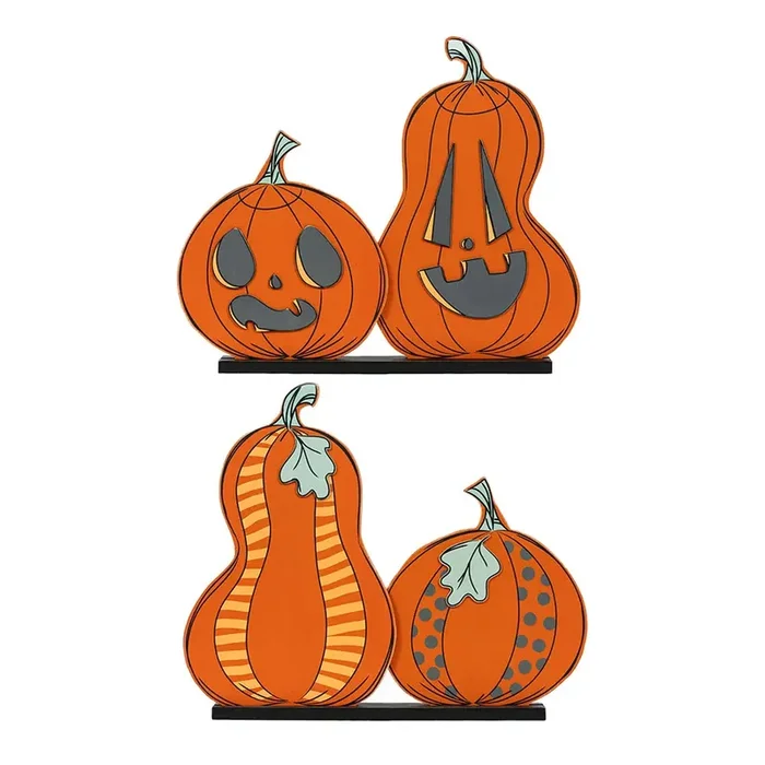 Reversible Wood Cutout Pumpkins