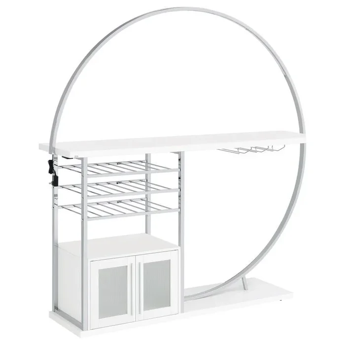Risley – 2-Door Circular LED Home Bar With Wine Storage