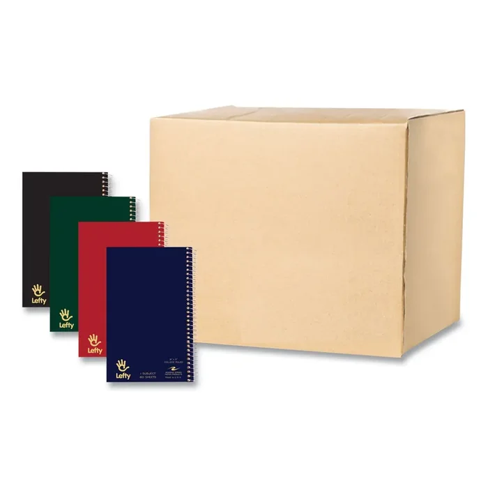 Roaring Spring® Lefty Notebook, 1-Subject, Medium/College Rule, Randomly Assorted Cover Color, (80) 8 x 5 Sheet, 24/Carton