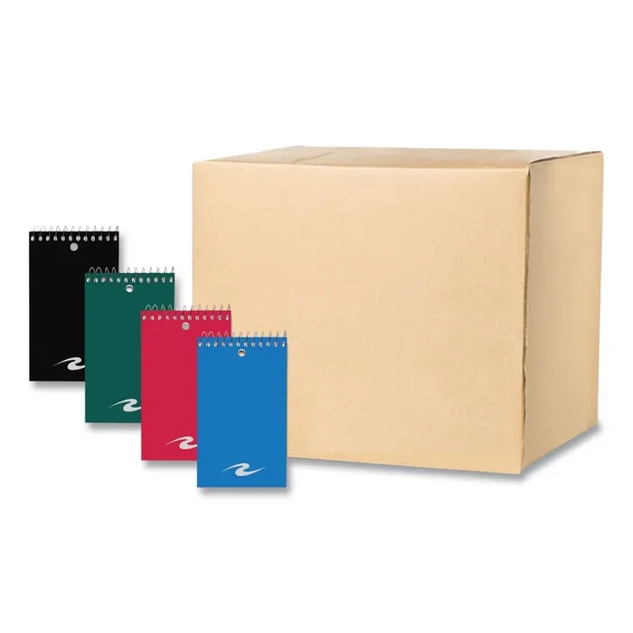 Roaring Spring® Memo Pad, Randomly Assorted Cover Color, Narrow Rule, 75 White 3 x 5 Sheets, 72/Carton