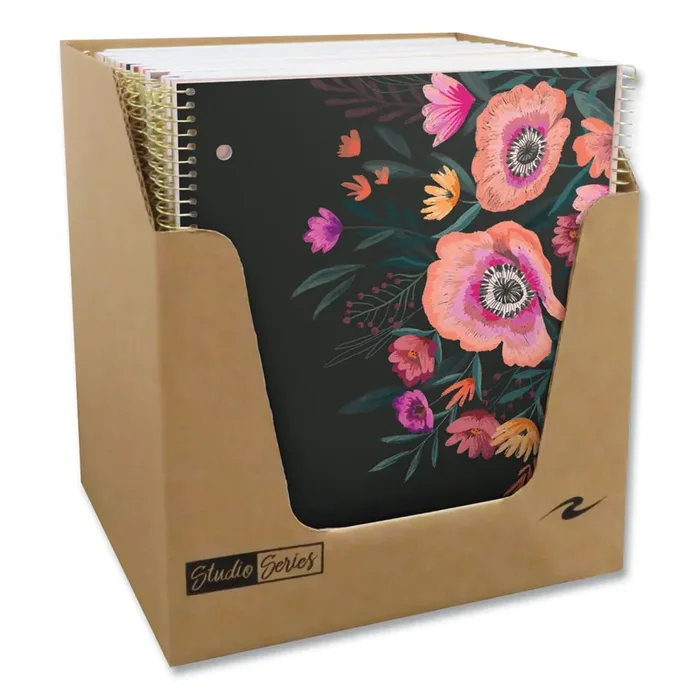 Roaring Spring® Studio Series Notebook, 1-Subject, College Rule, Assorted Cover Set 3, (70) 11 x 9 Sheets, 24/Carton