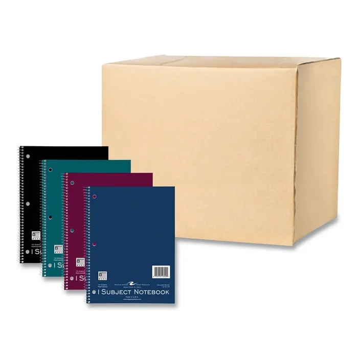 Roaring Spring® Subject Wirebound Notebook, 1-Subject, Medium/College Rule, Assorted Cover, (70) 10.5 x 8 Sheets, 24/Carton