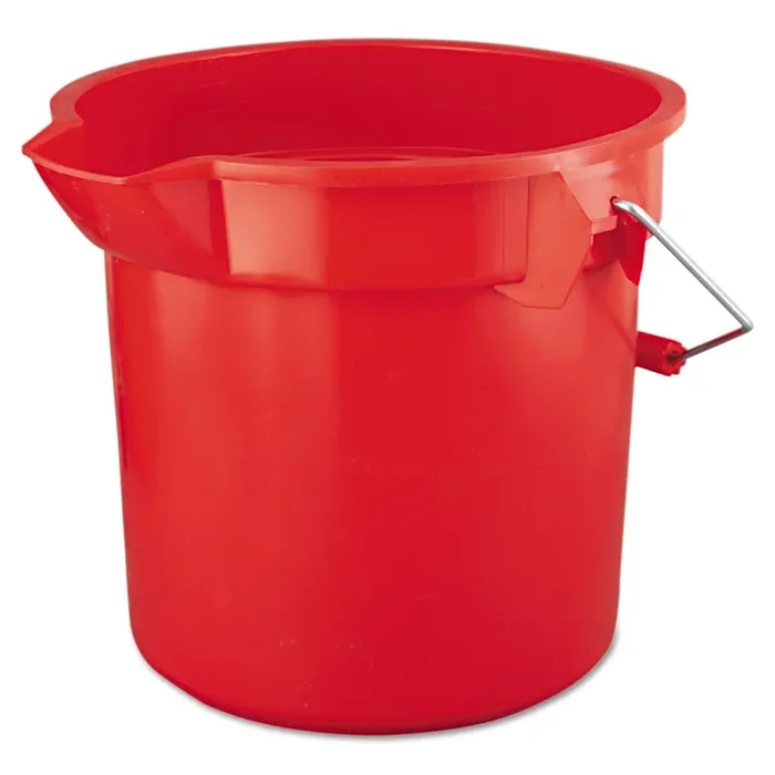 Rubbermaid® Commercial BRUTE Round Utility Pail, 14 qt, Plastic, Red, 12″ dia