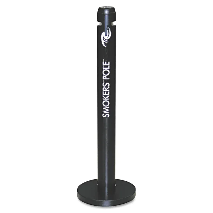 Rubbermaid® Commercial Smoker‘s Pole, Round, Steel, 0.9 gal, 4 dia x 41h, Black