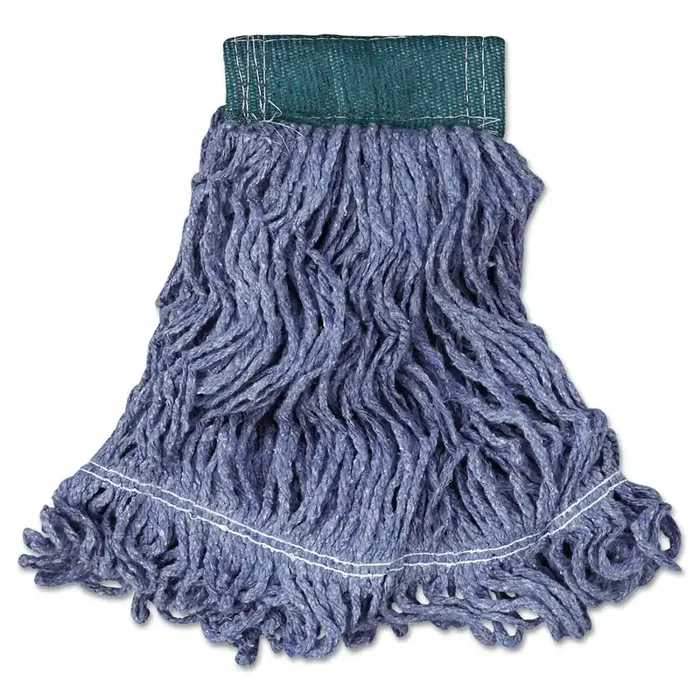 Rubbermaid® Commercial Super Stitch Blend Mop Head, Medium, Cotton/synthetic, Blue, 6/carton
