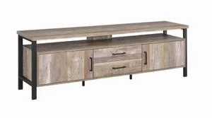 Ruston 71″ 2-drawer TV Console Weathered Oak
