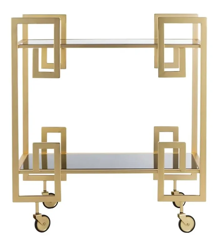 Safavieh – Eliza 2 Tier Bar Cart – Brass – Glass – BCT8005A