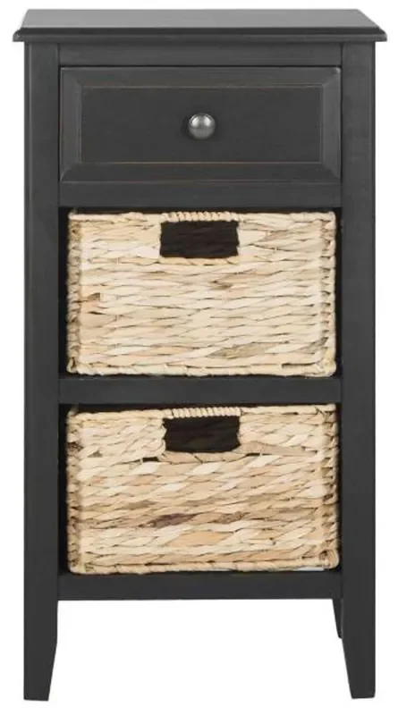 Safavieh – Everly Drawer Side Table – Distressed Black – AMH5743A
