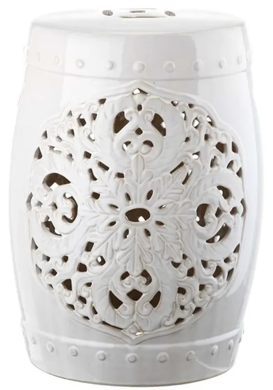 Safavieh – Flora Garden Stool – Antique White – ACS4527A