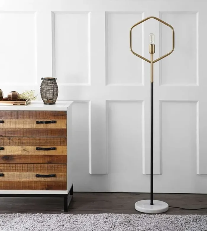 Safavieh – Mave Floor Lamp – Brass – Black – FLL4014A