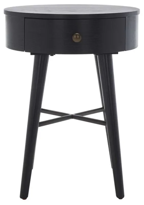 Safavieh – Scully 1 Drawer Nightstand – Black – Antique Gold – NST6406B