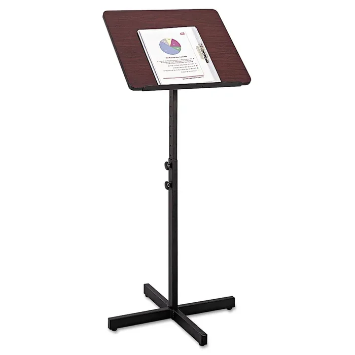 Safco® Adjustable Speaker Stand, 21 X 21 X 29.5 To 46, Mahogany/black