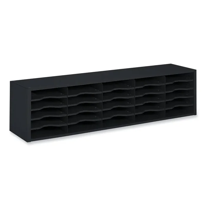 Safco® E-Z Sort Sorter Module, 20 Compartments, 57.5 x 13 x 14.25, Black