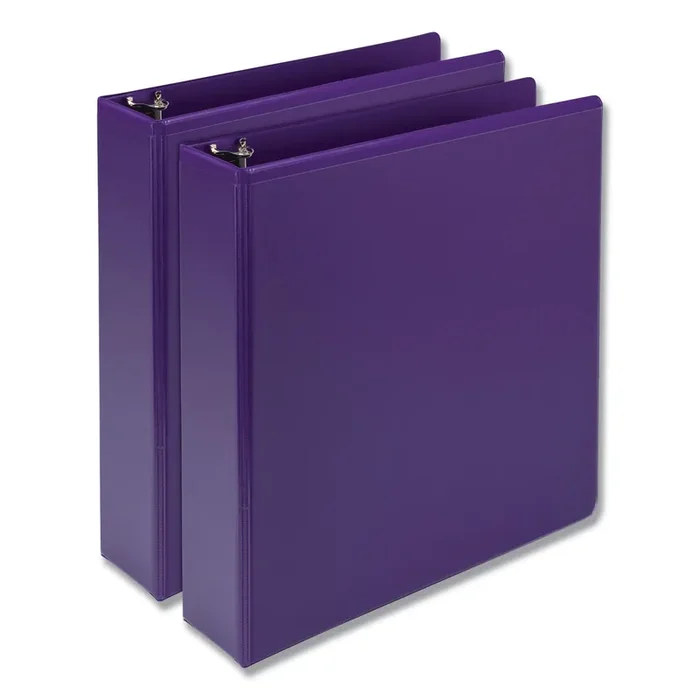 Samsill® Earth‘s Choice Plant-Based Durable Fashion View Binder, 3 Rings, 2″ Capacity, 11 x 8.5, Purple, 2/Pack
