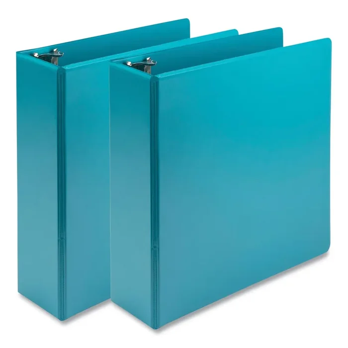 Samsill® Earth‘s Choice Plant-Based Economy Round Ring View Binders, 3 Rings, 3″ Capacity, 11 x 8.5, Teal, 2/Pack