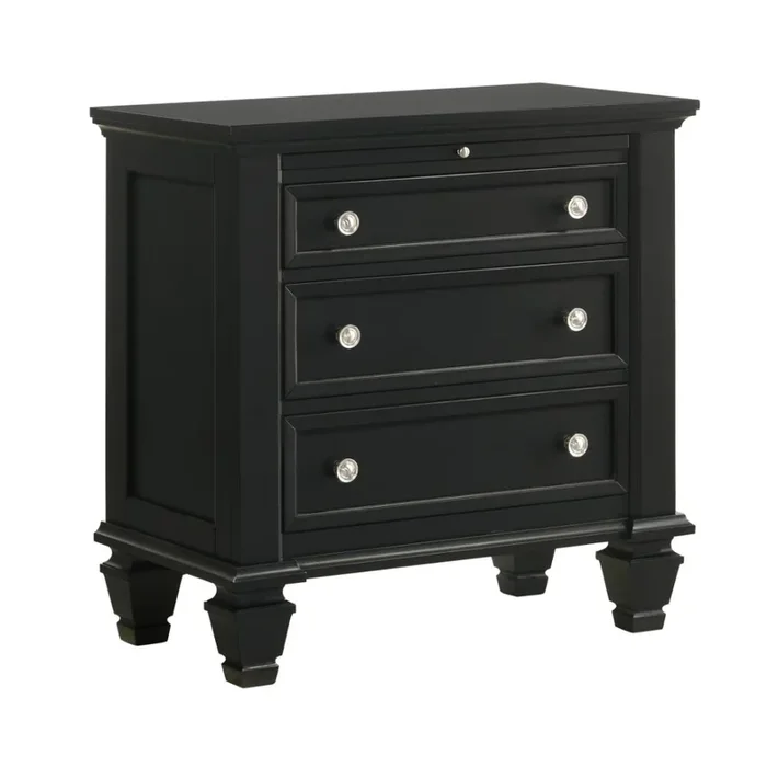 SANDY 3-drawer Nightstand Black