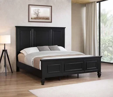 Sandy Beach 63-inch Eastern King Wood Panel Bed Black / CS-201321KEN