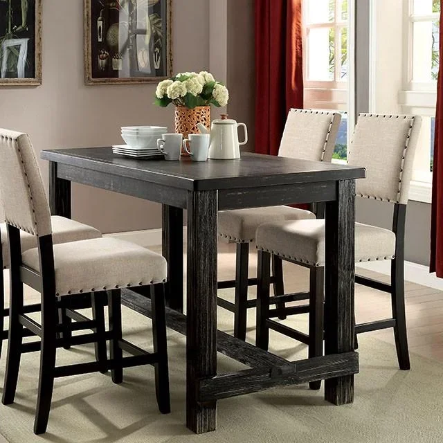 Sania III Antique Black 60″ Counter Ht. Table