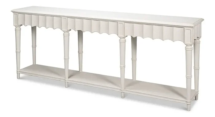 Sarreid Ltd – Chantal Console Table Antique White – 53270-3