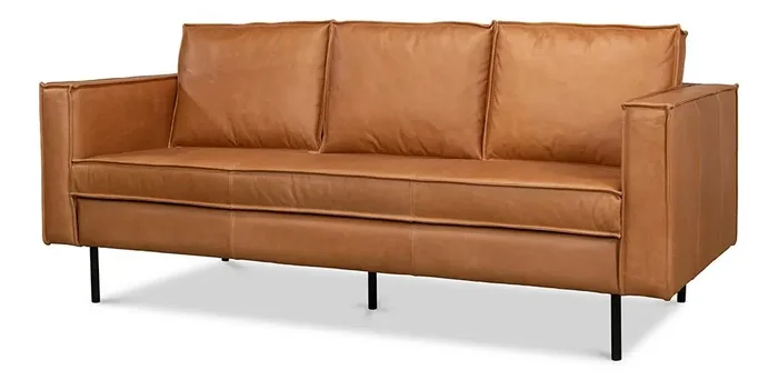 Sarreid Ltd – Esprit Leather Sofa – Brown – 53522